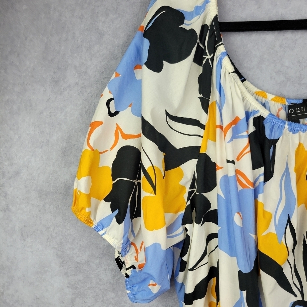 Eloquii Optional‎ Off the Shoulder Maxi/Midi Floral  Summer Cotton Dress Size 28 - Picture 11 of 14